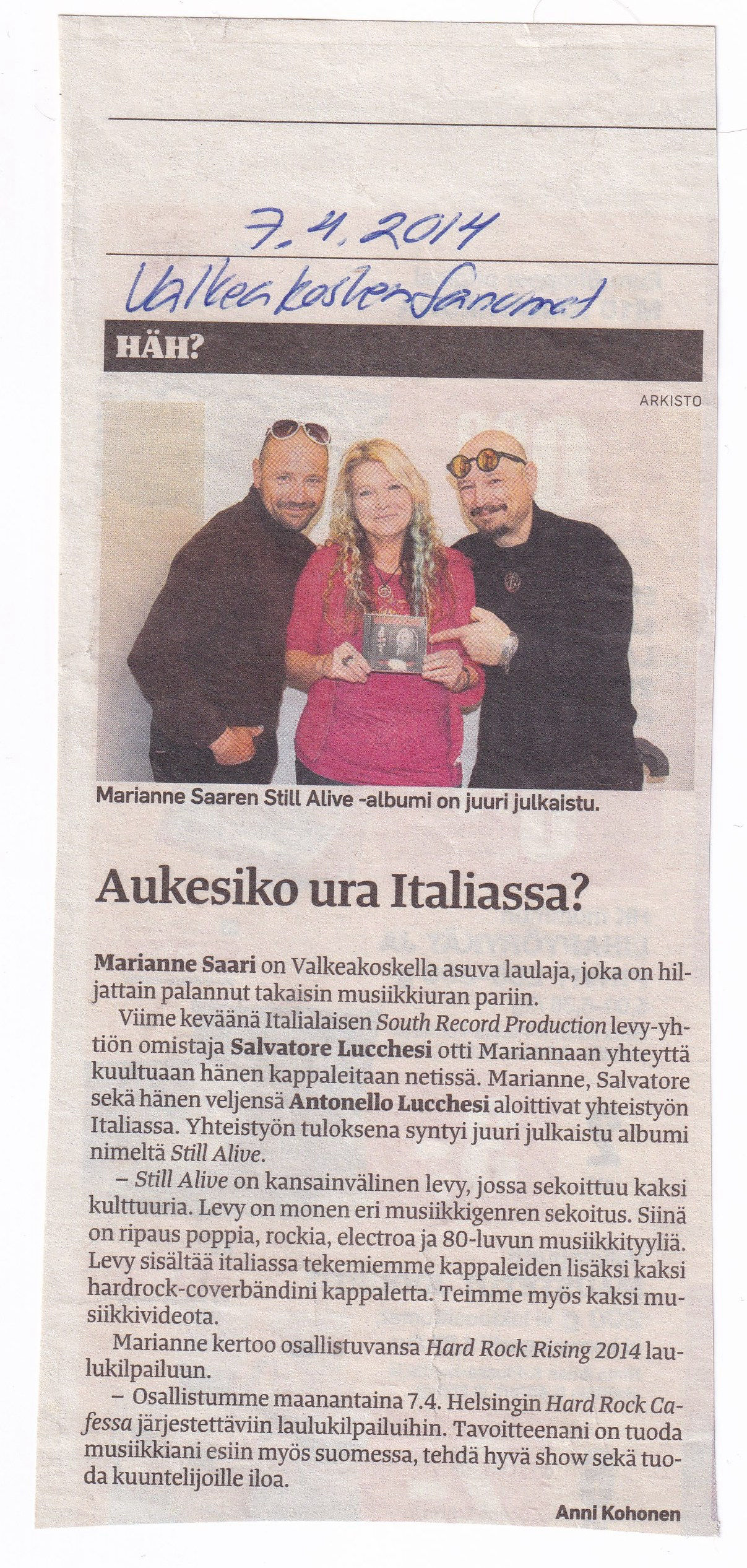 Musiikkiopiston kamarikuorossa